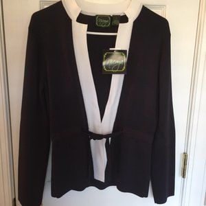 Nicaya Knit Cardigan Jacket Tie Closure Navy Small